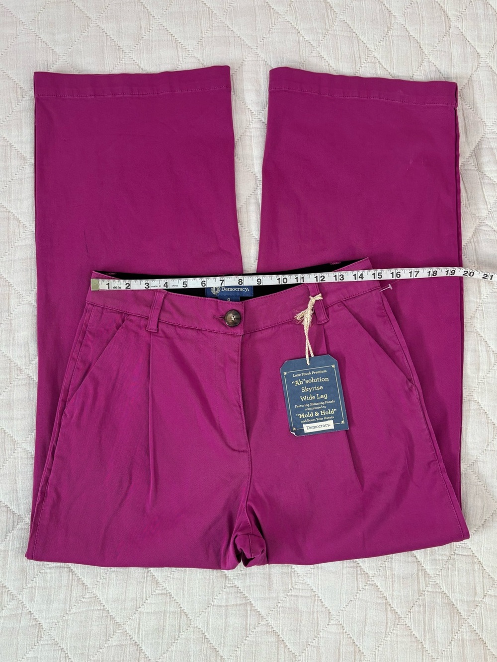 NWT Democracy Ab Solution Skyrise Wide Leg Jeans Sz 8 - - Picture 4 of 10